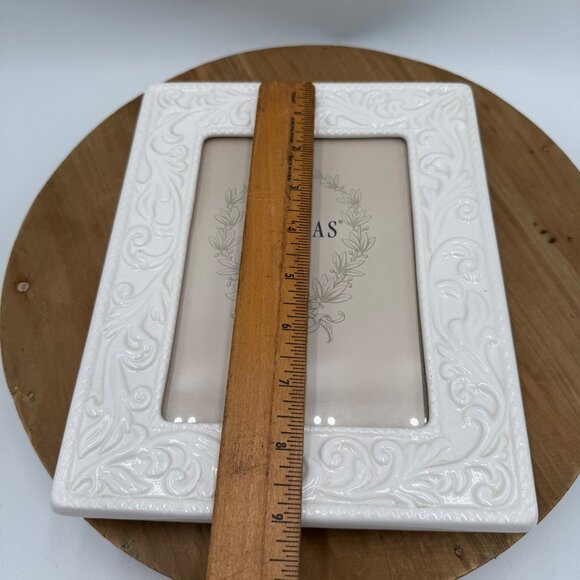 The Westin Gallery Veritas  5x7 white  toned floral picture frame chic neutral f - Picture 7 of 8